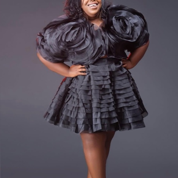 Aje black amour mini ruffle dress - Picture 4 of 8